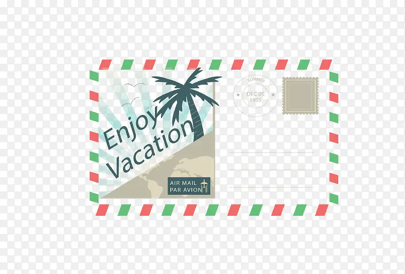 旅游度假小岛明信片