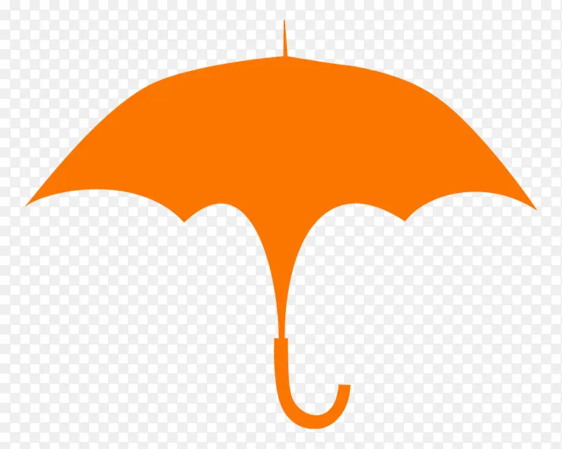 矢量橙色雨伞