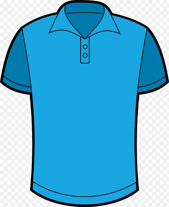 蓝色短袖T恤png图