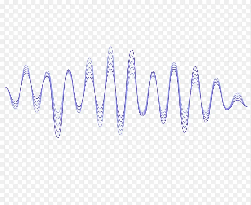 矢量紫色声波曲线PNG图片
