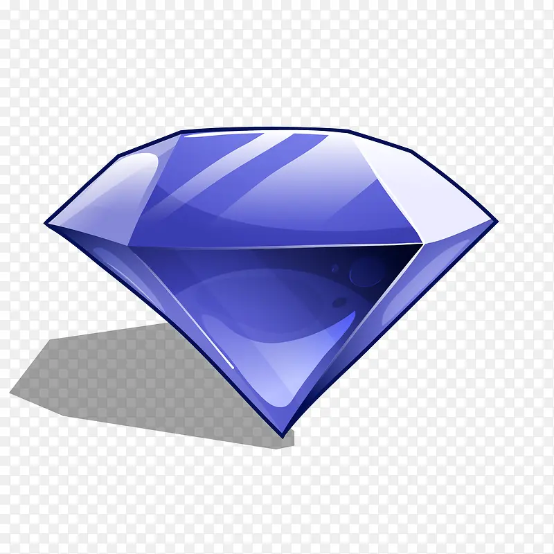 卡通蓝色的钻石设计矢量图