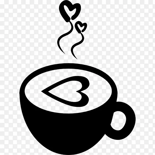 心形拉花的热咖啡图标