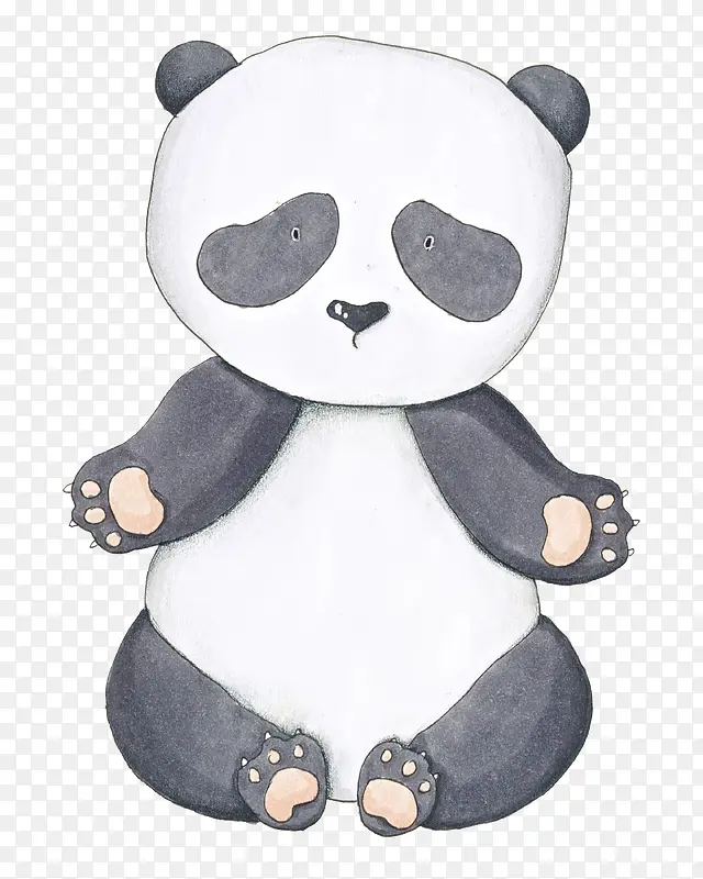 卡通手绘可爱的熊猫