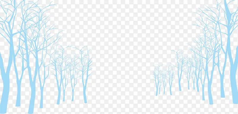 蓝色树林剪影