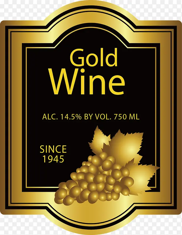 金色葡萄酒标签