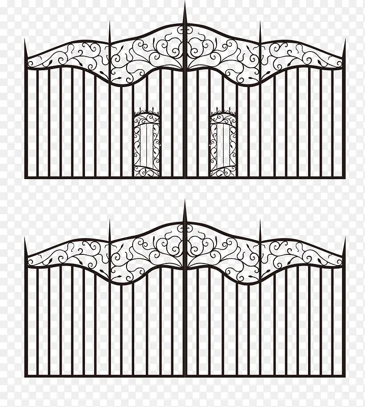 矢量素材欧式贵气铁门花纹