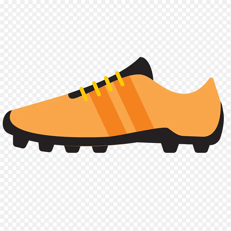 橙色圆弧足球鞋元素