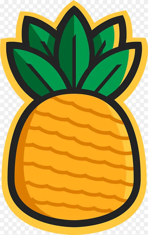 菠萝扁平风格矢量符号