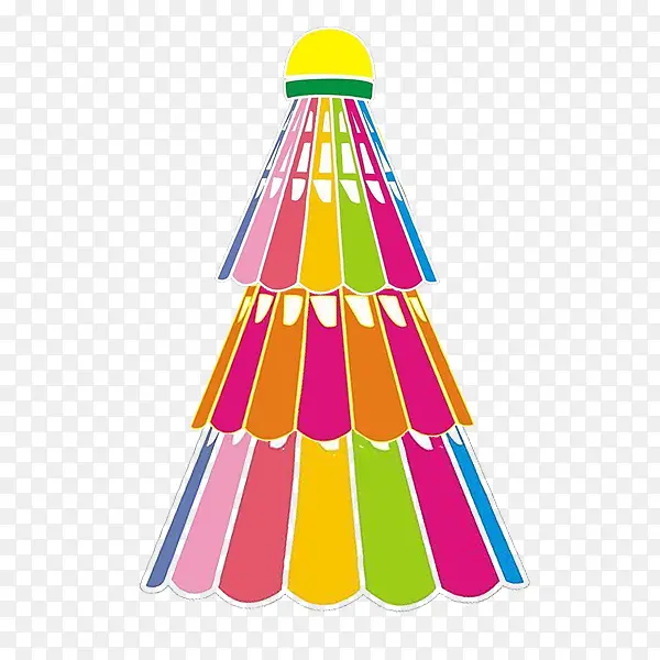 彩色羽毛球做成的圣诞树