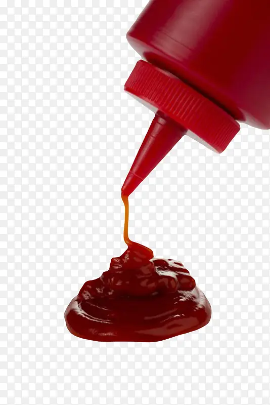红色塑料瓶子番茄酱包装挤压出番