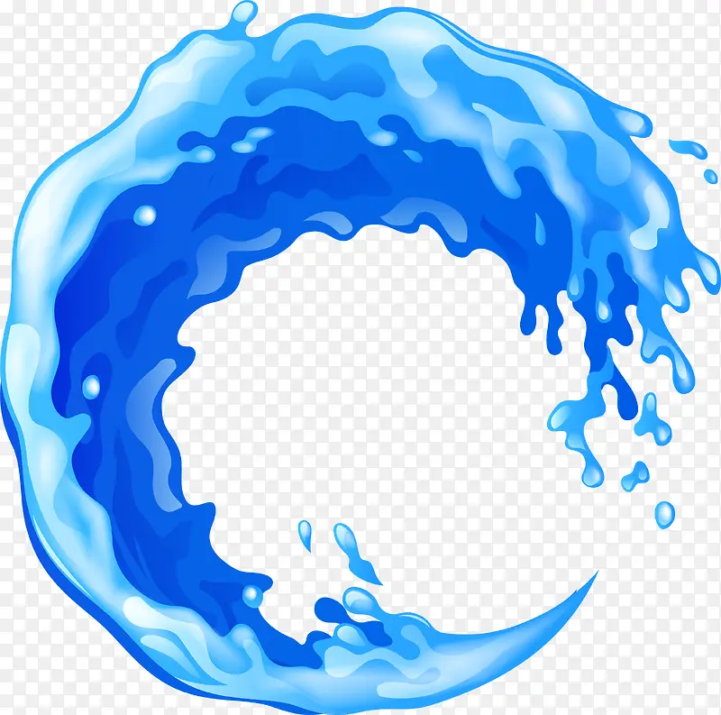 蓝色简约海浪圆圈