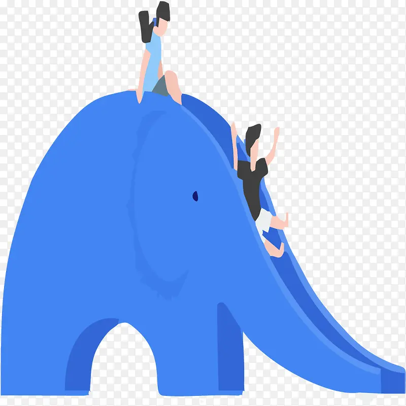 蓝色大象滑滑梯
