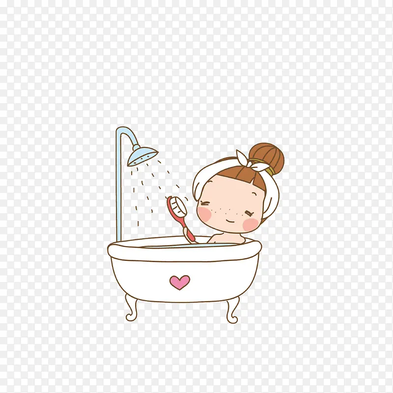 洗澡的女孩