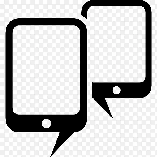 mobileforum象征两个手机语音泡沫一样图标