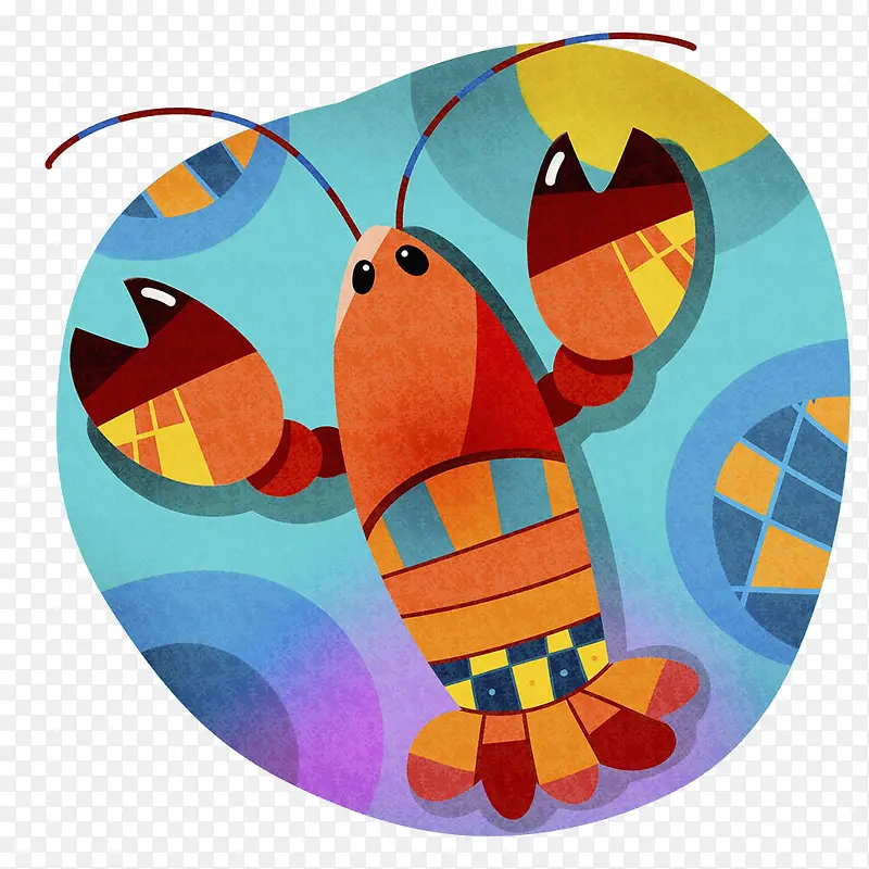 抽象龙虾插画