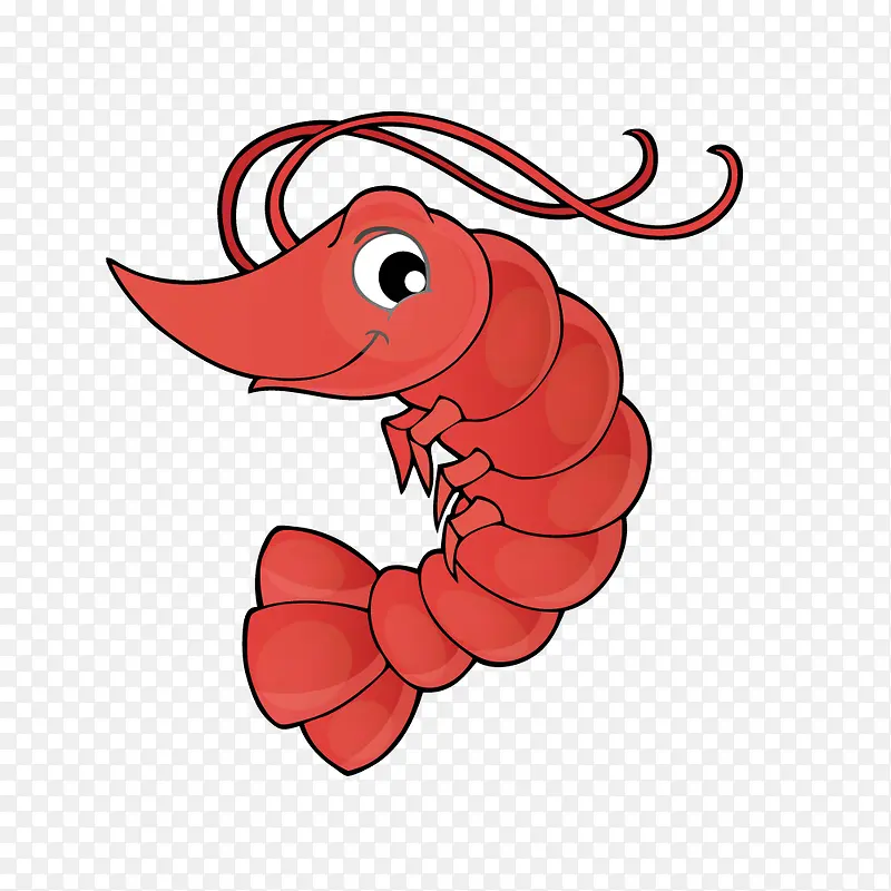 红色卡通可爱小龙虾