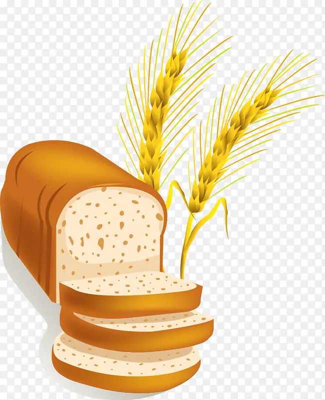 小麦面包片矢量素材