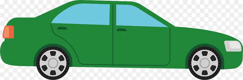 矢量绿色小轿车