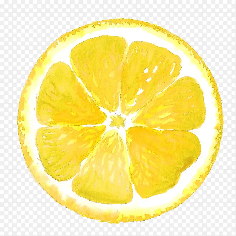 手绘水彩水果柠檬