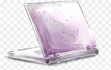 紫色梦幻手绘笔记本电脑