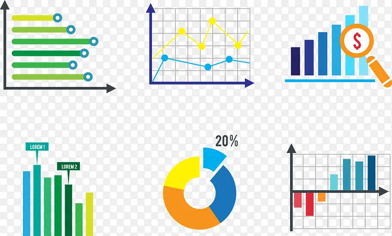 商务简单数据统计图标