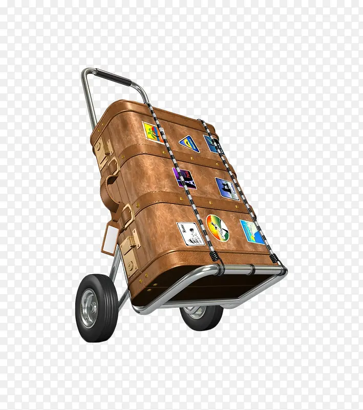 行李箱手推车3D模型