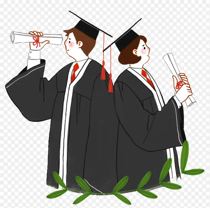 卡通穿学士服学PNGPNG图片素材下载_图片编号8446532-PNG素材网