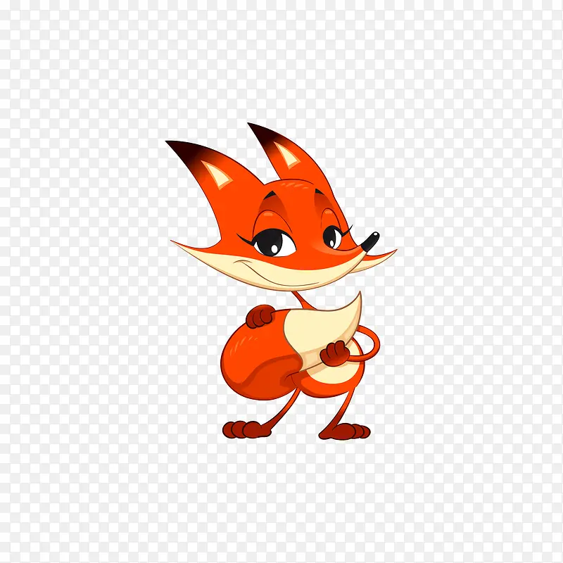 橙色创意狐狸卡通插画