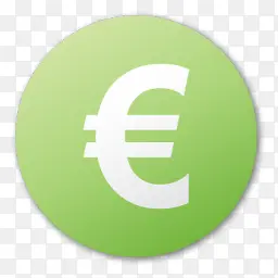 绿色色欧元硬币图标