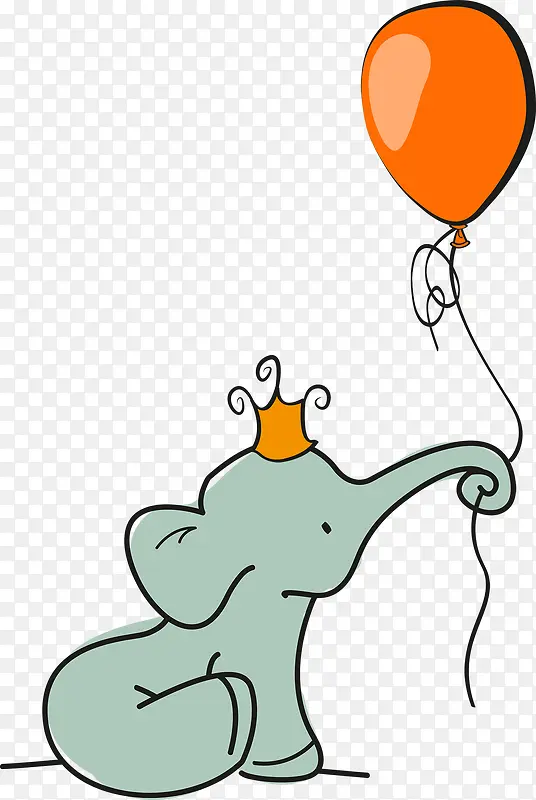 卡通拉气球的大象