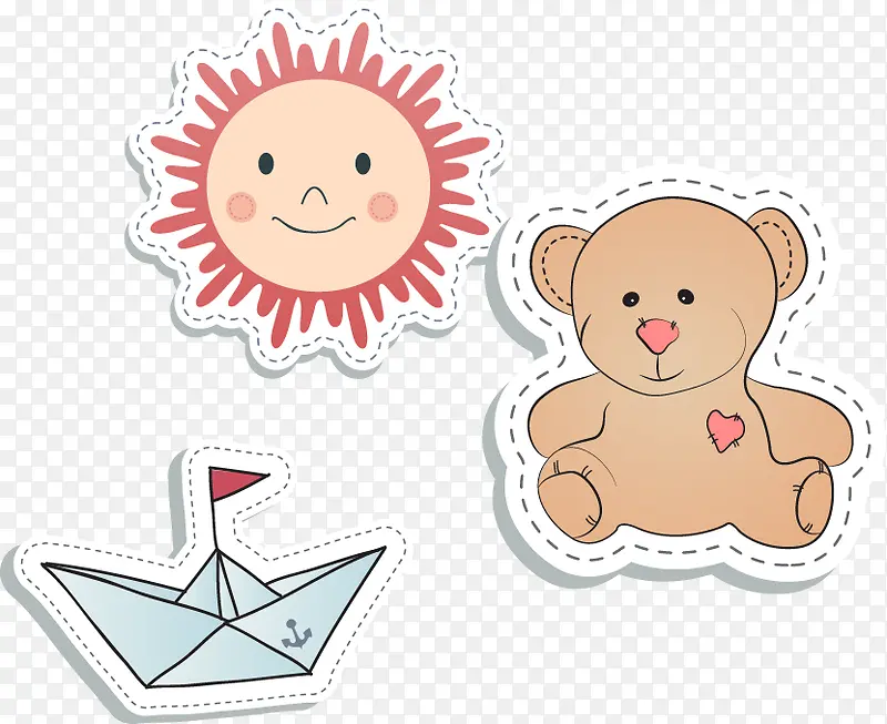 婴儿玩具熊太阳小船