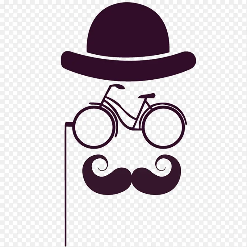 创意帽子自行车胡子
