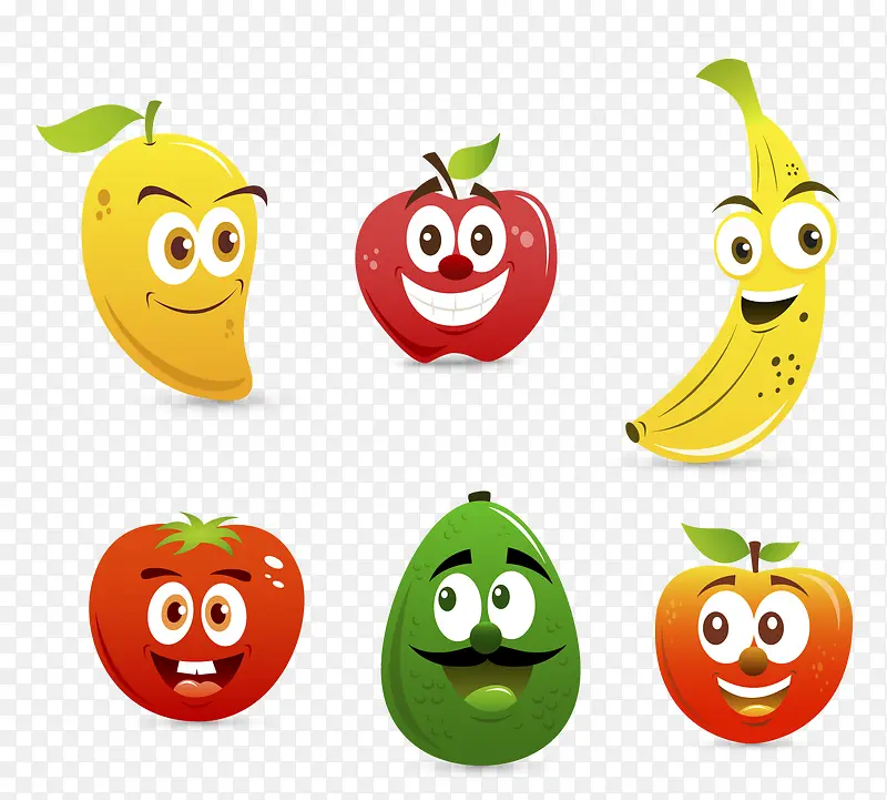 矢量水果表情