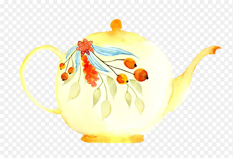 水彩茶壶