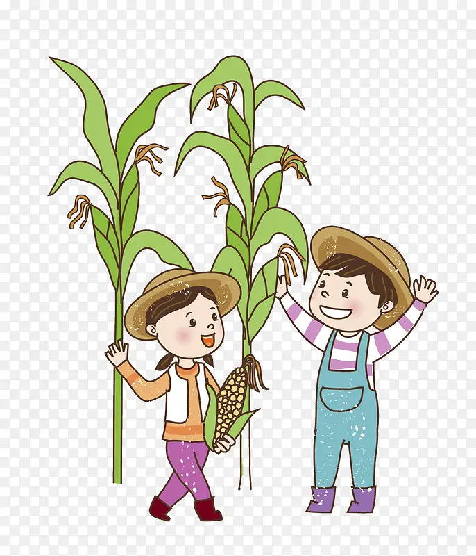 掰玉米的孩子场景图