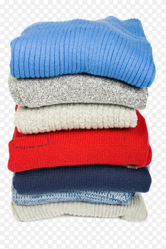 蓝红白女装保暖衣服毛衣实物