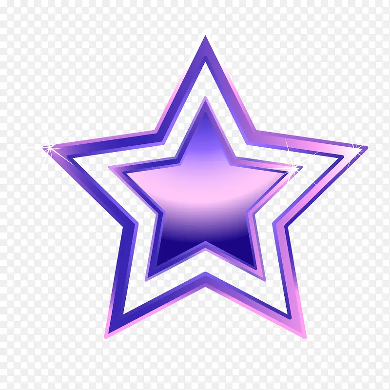 紫色质感双层五角星