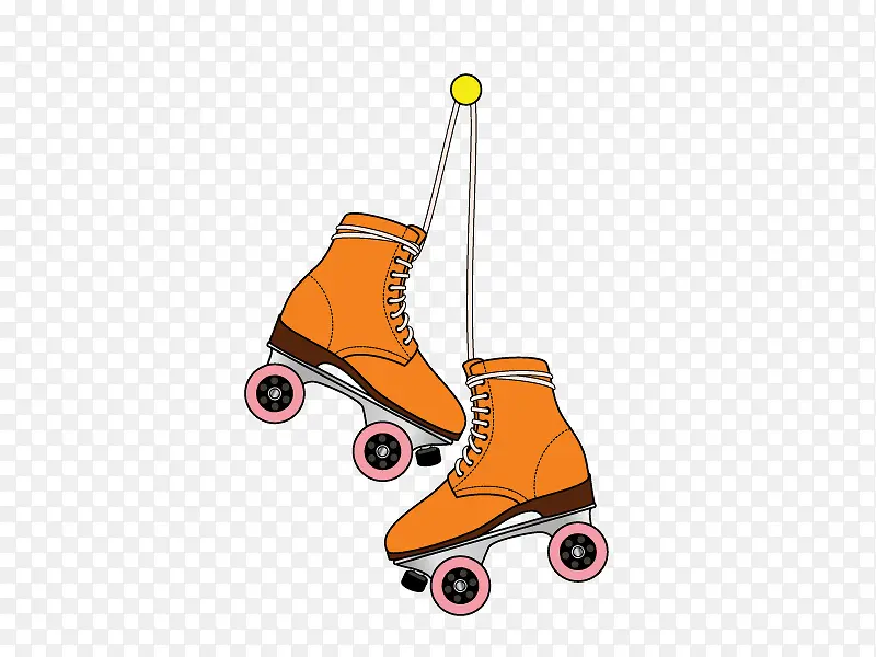 溜冰鞋卡通矢量素材