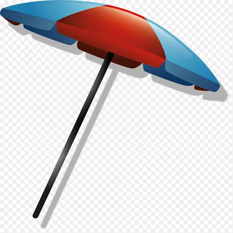 红蓝色遮阳伞