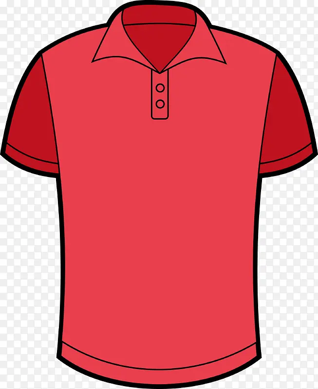 红色矢量短袖T恤图