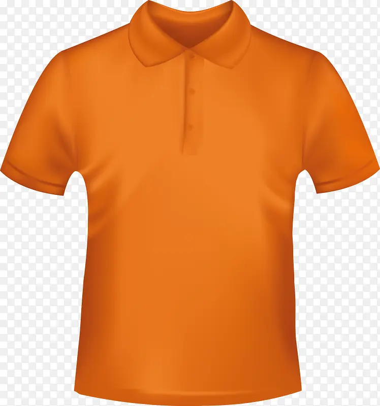 橙色矢量短袖png图