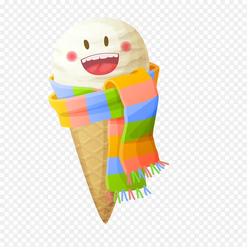 卡通围围巾的冰淇淋设计