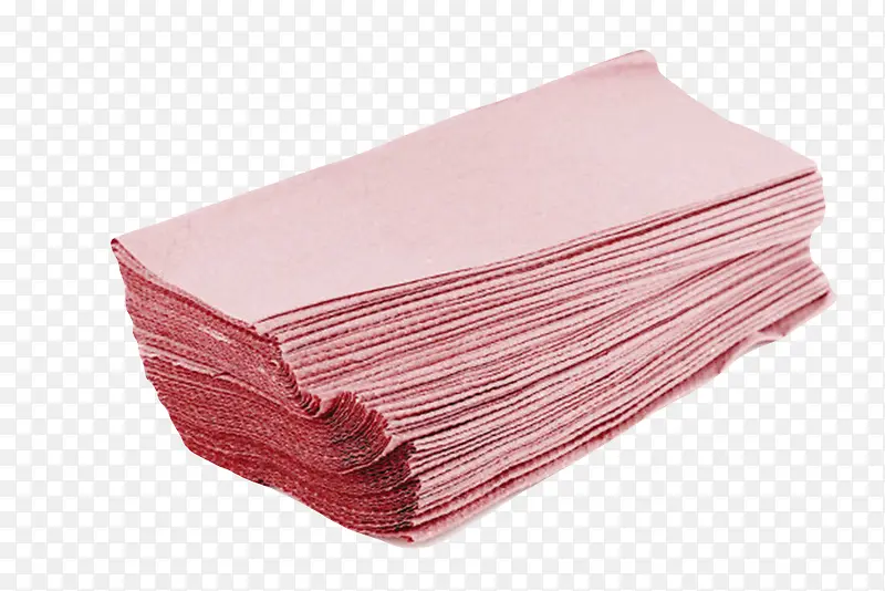 红色层叠着的餐巾纸实物