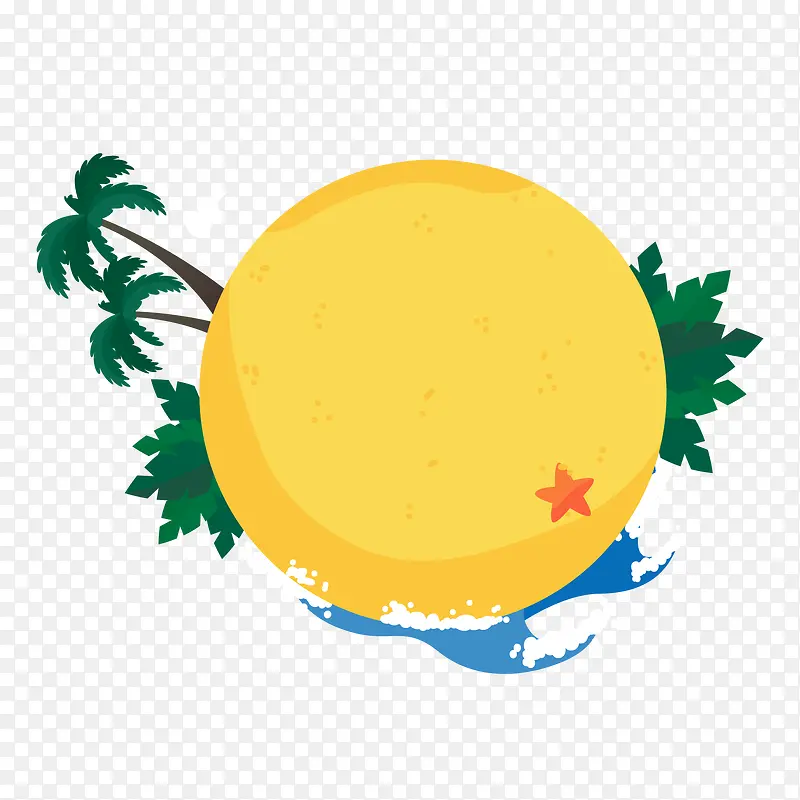 黄色圆球海岛旅游