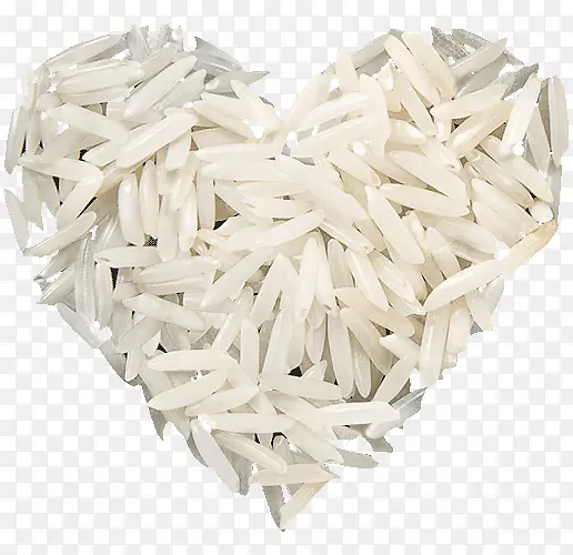 爱心形状摆成的米粒