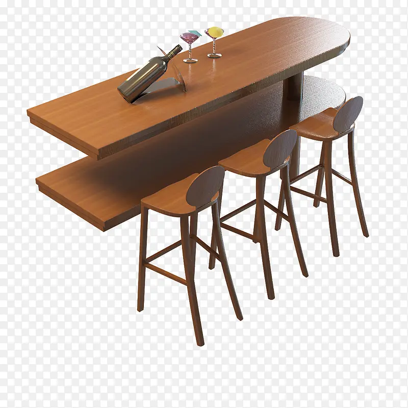 客厅棕色欧式酒柜吧台桌