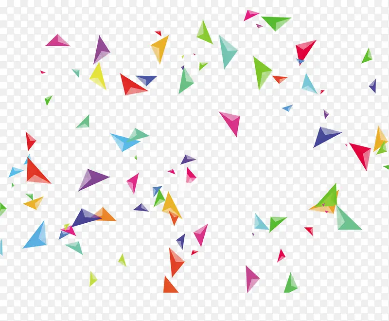 多彩简约三角碎片漂浮素材