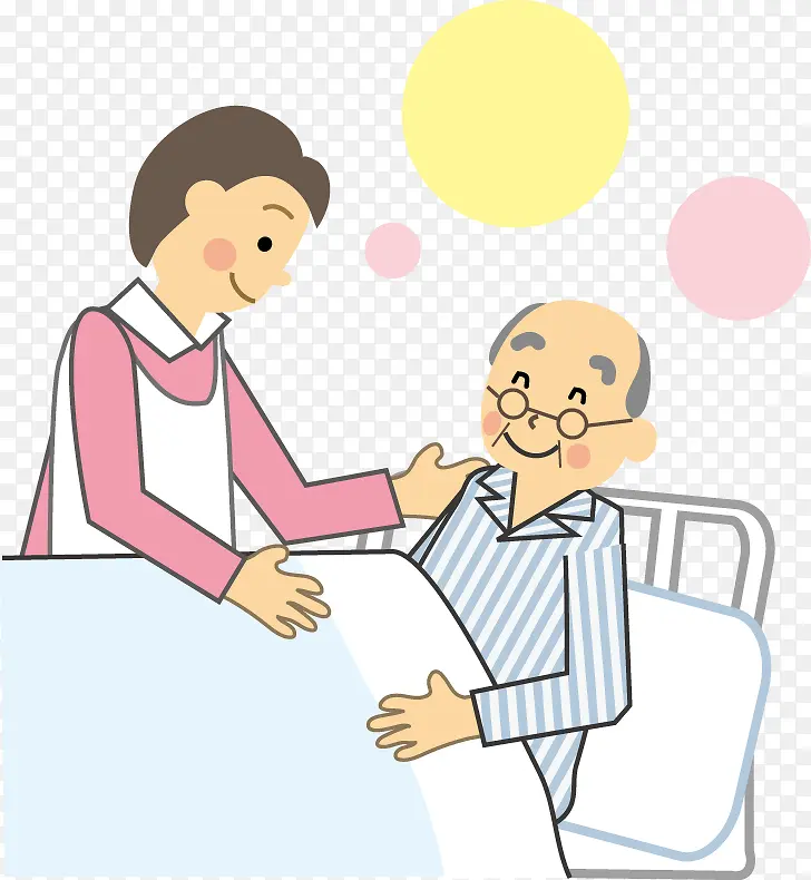 照顾老人卡通素材PNG图片素材下载_图片编号8461343-PNG素材网