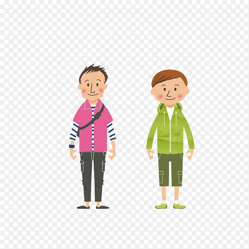 两人同行插画卡通PNG图片素材下载_图片编号8461125-PNG素材网