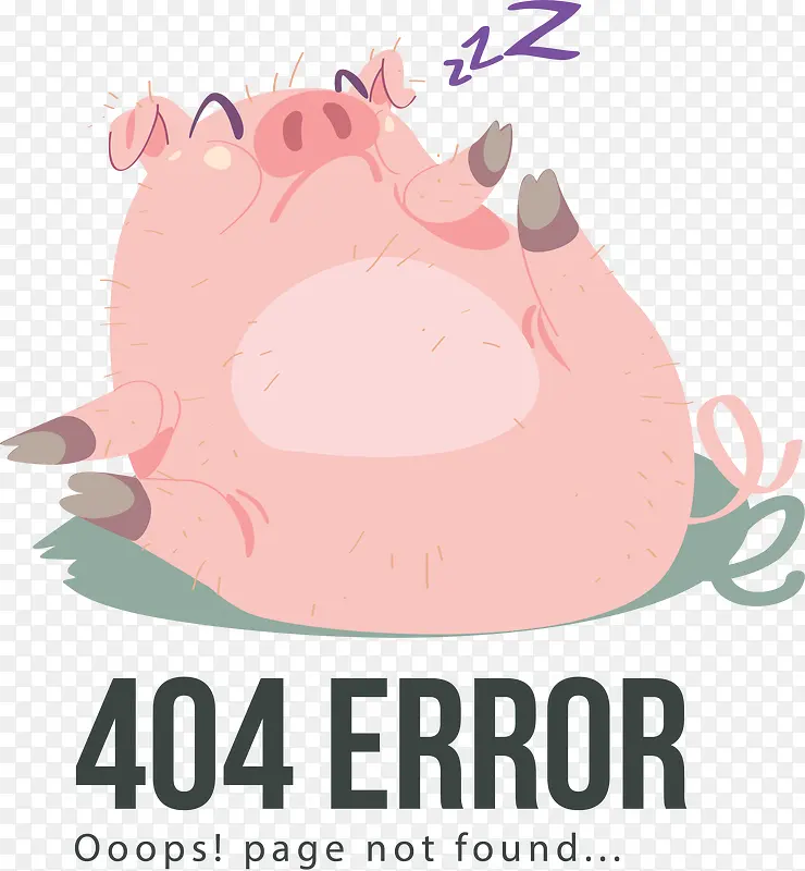 卡通手绘404错误网页插画